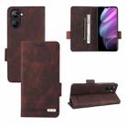 For Realme V30 / V30t 5G Magnetic Clasp Flip Leather Phone Case(Brown) - 1