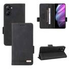 For Realme V30 / V30t 5G Magnetic Clasp Flip Leather Phone Case(Black) - 1