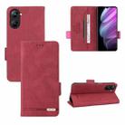 For Realme V30 / V30t 5G Magnetic Clasp Flip Leather Phone Case(Red) - 1