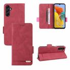 For Samsung Galaxy M14 5G Magnetic Clasp Flip Leather Phone Case(Red) - 1