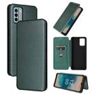 For Nokia G22 Carbon Fiber Texture Flip Leather Phone Case(Green) - 1