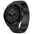 For Huawei Watch Buds / GT3 SE / GT3 Pro 22mm Universal Three Strains Ttanium Steel Watch Band(Black) - 1