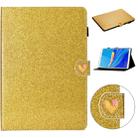 For Huawei MediaPad M6 8.4 Glitter Powder Love Buckle Horizontal Flip Leather Case with Holder & Card Slots(Gold) - 1