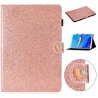 For Huawei MediaPad M6 8.4 Glitter Powder Love Buckle Horizontal Flip Leather Case with Holder & Card Slots(Rose Gold) - 1