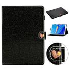 For Huawei MediaPad M6 8.4 Glitter Powder Love Buckle Horizontal Flip Leather Case with Holder & Card Slots(Black) - 1