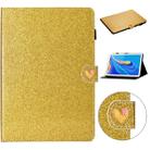 For Huawei MediaPad M6 10.8 Glitter Powder Love Buckle Horizontal Flip Leather Case with Holder & Card Slots(Gold) - 1