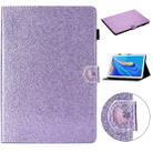 For Huawei MediaPad M6 10.8 Glitter Powder Love Buckle Horizontal Flip Leather Case with Holder & Card Slots(Purple) - 1