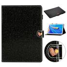 For Huawei MediaPad M6 10.8 Glitter Powder Love Buckle Horizontal Flip Leather Case with Holder & Card Slots(Black) - 1