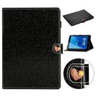 For Huawei MediaPad T3 7.0 Glitter Powder Love Buckle Horizontal Flip Leather Case with Holder & Card Slots(Black) - 1