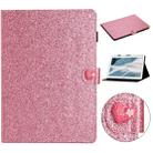 For Huawei MediaPad T3 10 Glitter Powder Love Buckle Horizontal Flip Leather Case with Holder & Card Slots(Pink) - 1