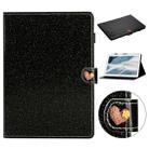 For Huawei MediaPad T3 10 Glitter Powder Love Buckle Horizontal Flip Leather Case with Holder & Card Slots(Black) - 1