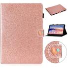 For Huawei MediaPad T5 10 inch Glitter Powder Love Buckle Horizontal Flip Leather Case with Holder & Card Slots(Rose Gold) - 1