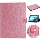 For Lenovo Tab M10 X605F X505 Glitter Powder Love Buckle Horizontal Flip Leather Case with Holder & Card Slots(Pink) - 1