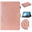 For Lenovo Tab M10 X605F X505 Glitter Powder Love Buckle Horizontal Flip Leather Case with Holder & Card Slots(Rose Gold) - 1