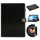 For Lenovo Tab M10 X605F X505 Glitter Powder Love Buckle Horizontal Flip Leather Case with Holder & Card Slots(Black) - 1