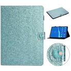 For Lenovo Tab M10 Plus X606F Glitter Powder Love Buckle Horizontal Flip Leather Case with Holder & Card Slots(Blue) - 1