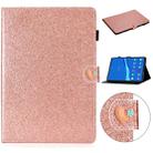 For Lenovo Tab M10 Plus X606F Glitter Powder Love Buckle Horizontal Flip Leather Case with Holder & Card Slots(Rose Gold) - 1