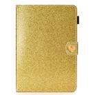 For 7 inch Universal Tablet PC Glitter Powder Love Buckle Horizontal Flip Leather Case with Holder & Card Slots(Gold) - 1