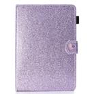 For 8 inch Universal Tablet PC Glitter Powder Love Buckle Horizontal Flip Leather Case with Holder & Card Slots(Purple) - 1