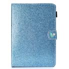 For 10 inch Universal Tablet PC Glitter Powder Love Buckle Horizontal Flip Leather Case with Holder & Card Slots(Blue) - 1