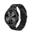 For Samsung Galaxy Watch5 / Watch5 Pro / Watch4 / Watch4 Classic Universal Titanium Alloy Three Plants Flat Buckle Watch Band(Black) - 1