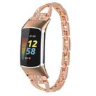 For Fitbit Charge 2 Diamond Metal Watch Band(Rose Gold) - 1