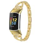 For Fitbit Charge 5 Diamond Metal Watch Band(Gold) - 1