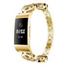 For Fitbit Charge 2 Sun Moon Star Diamond Metal Watch Band(Gold) - 1