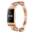 For Fitbit Charge 2 Sun Moon Star Diamond Metal Watch Band(Rose Gold) - 1