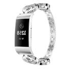 For Fitbit Charge 2 Sun Moon Star Diamond Metal Watch Band(Silver) - 1