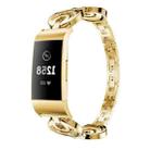 For Fitbit Charge 5 Sun Moon Star Diamond Metal Watch Band(Gold) - 1