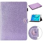 For Samsung Galaxy Tab A 8.0 T350 Love Buckle Glitter Horizontal Flip Leather Case with Holder & Card Slots(Purple) - 1
