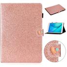 For Samsung Galaxy Tab A 8.0 T350 Love Buckle Glitter Horizontal Flip Leather Case with Holder & Card Slots(Rose Gold) - 1