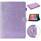 For Samsung Galaxy Tab A 8.0 2019 Love Buckle Glitter Horizontal Flip Leather Case with Holder & Card Slots(Purple) - 1