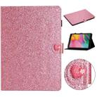 For Samsung Galaxy Tab A 8.0 2019 Love Buckle Glitter Horizontal Flip Leather Case with Holder & Card Slots(Pink) - 1