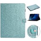 For Samsung Galaxy Tab A 10.1 T580 Love Buckle Glitter Horizontal Flip Leather Case with Holder & Card Slots(Blue) - 1