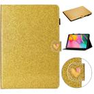 For Samsung Galaxy Tab A 10.1 T510  Love Buckle Glitter Horizontal Flip Leather Case with Holder & Card Slots(Gold) - 1