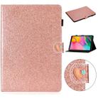 For Samsung Galaxy Tab A 10.1 T510  Love Buckle Glitter Horizontal Flip Leather Case with Holder & Card Slots(Rose Gold) - 1