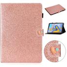 For Samsung Galaxy Tab A 10.5 T590 Love Buckle Glitter Horizontal Flip Leather Case with Holder & Card Slots(Rose Gold) - 1