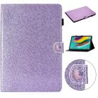 For Samsung Galaxy Tab S5e T720 Love Buckle Glitter Horizontal Flip Leather Case with Holder & Card Slots(Purple) - 1