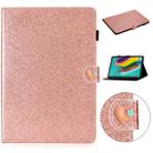 For Samsung Galaxy Tab S5e T720 Love Buckle Glitter Horizontal Flip Leather Case with Holder & Card Slots(Rose Gold) - 1