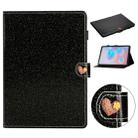 For Samsung Galaxy Tab S6 T860 Love Buckle Glitter Horizontal Flip Leather Case with Holder & Card Slots(Black) - 1