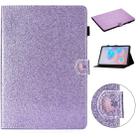 For Samsung Galaxy Tab S6 T860 Love Buckle Glitter Horizontal Flip Leather Case with Holder & Card Slots(Purple) - 1