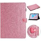 For Samsung Galaxy Tab S6 T860 Love Buckle Glitter Horizontal Flip Leather Case with Holder & Card Slots(Pink) - 1