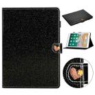 For iPad 9.7 (2018) & (2017) Love Buckle Glitter Horizontal Flip Leather Case with Holder & Card Slots(Black) - 1