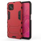 For OPPO A92s PC + TPU Shockproof Protective Case with Invisible Holder(Red) - 1