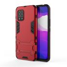 For Xiaomi Mi 10 Lite PC + TPU Shockproof Protective Case with Invisible Holder(Red) - 1