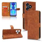 For TECNO Spark 10 Skin Feel Magnetic Flip Leather Phone Case(Brown) - 1