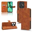 For TECNO Spark 10C Skin Feel Magnetic Flip Leather Phone Case(Brown) - 1