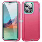 For iPhone 14 Pro Max Life Waterproof Rugged Phone Case(Pink + Blue) - 1